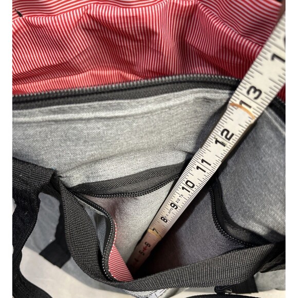 Multi Pocket Canvas Tote Bag with Zipper, Medium Work Bag Compartments Unisex - Picture 7 of 8